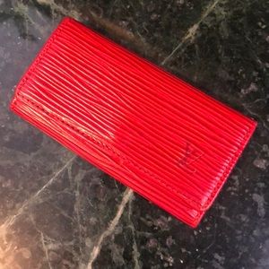 LOUIS VUITTON Red Epi Leather 4 Key Case